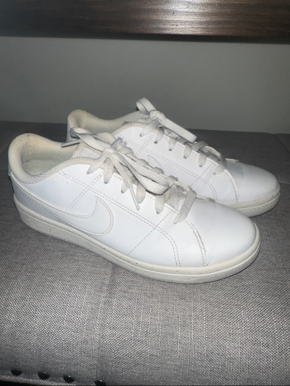 Nike All-White Leather Low Profile Sneakers